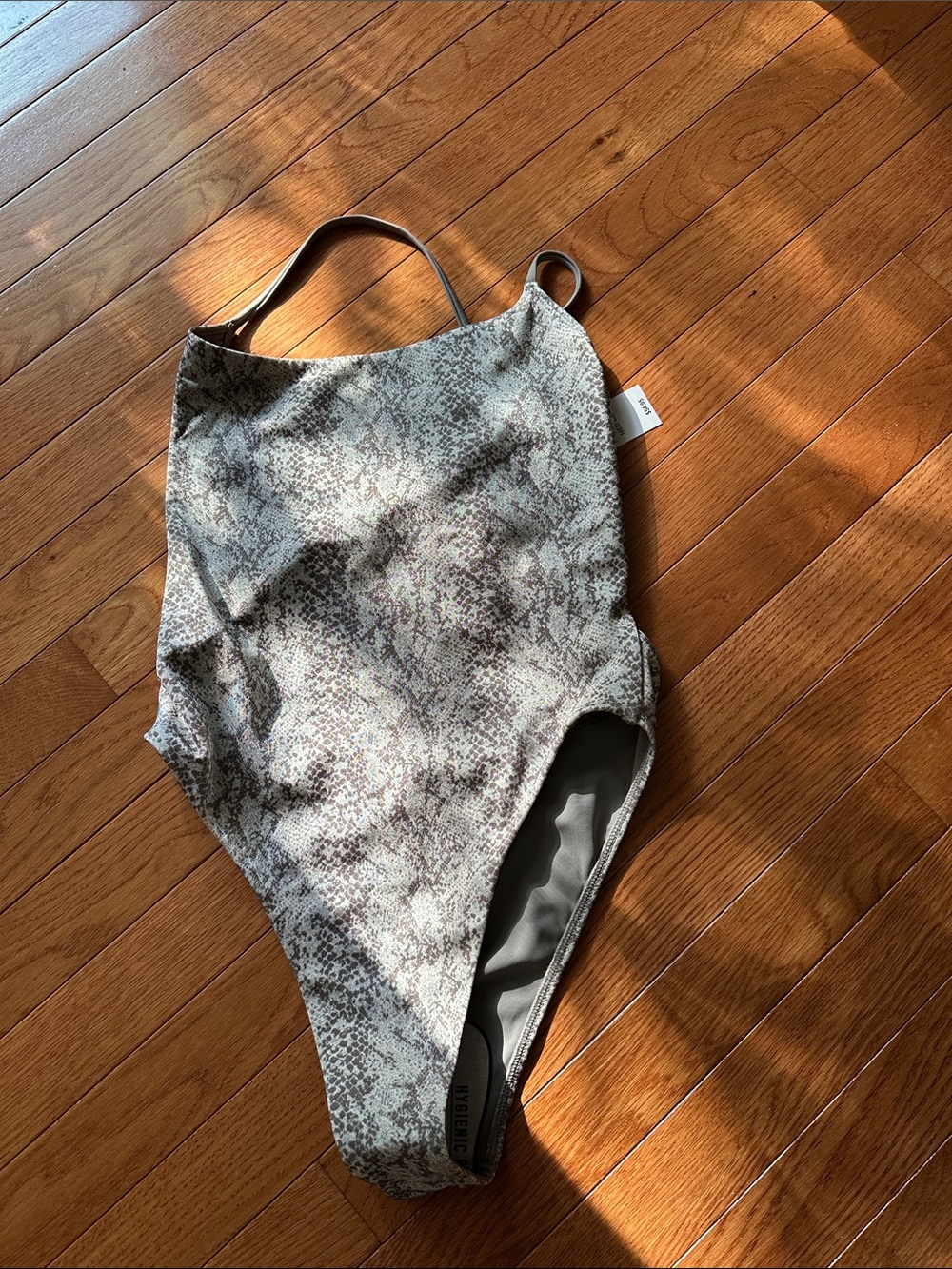 PacSun One-Piece Swimsuit in Gray Snake Print